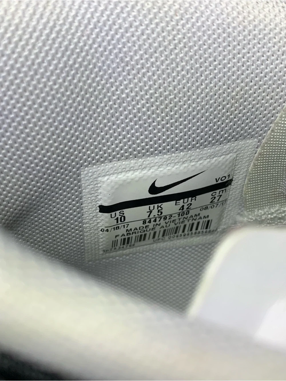 Nike White and Black Men's High-Top Basketball Shoes